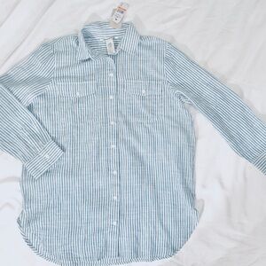 Tommy Bahama Shoreline Shirt Sz S Blue White Stripe Cotton Button-down NWT